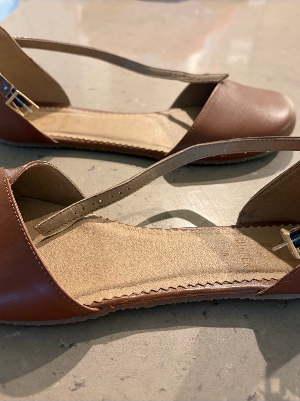 Cognac Ankle Strap Barefoot Sandals from Anya’s Shop - Picture 4 of 7
